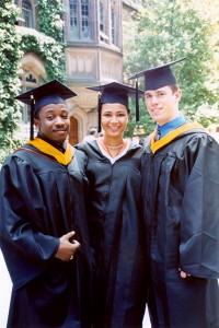 Avery (left) with Lauren (Gipson) Bell and Andrew Frank